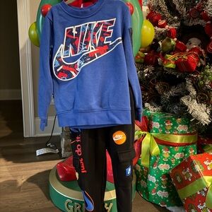 Nike Kids Blue Sweatshirt and Black Joggers